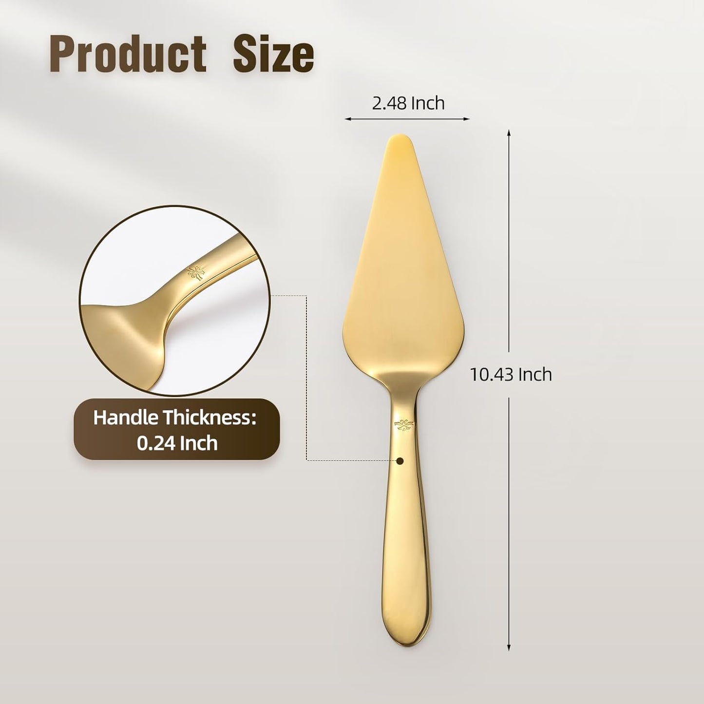 Cake Server, Wedding Cake Cutting Set 2 Piece Gold Cake Cutter, Stainless Steel Pie Server with Smooth Edge V1258-DP02-B-69