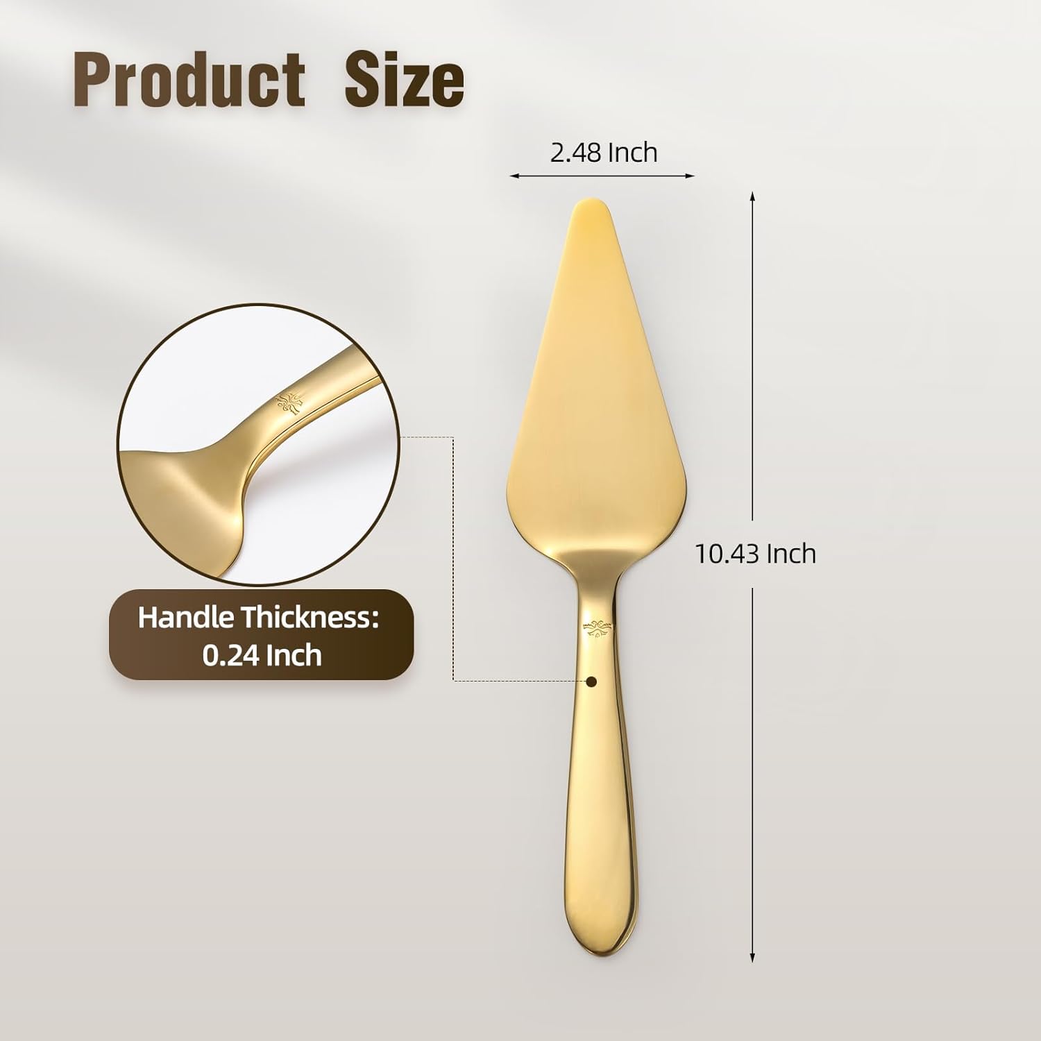 Cake Server, Wedding Cake Cutting Set 2 Piece Gold Cake Cutter, Stainless Steel Pie Server with Smooth Edge V1258-DP02-B-69