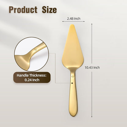 Cake Server, Wedding Cake Cutting Set 2 Piece Gold Cake Cutter, Stainless Steel Pie Server with Smooth Edge V1258-DP02-B-69