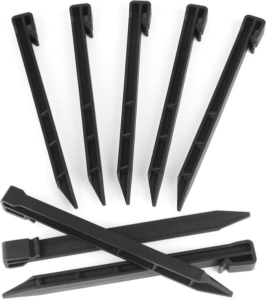 Landscape Edging Garden Stakes - 10 Inch Black Garden Landscape Anchoring Stakes Heavy Duty 12 Pcs Plastic V1258-DP02-B-693