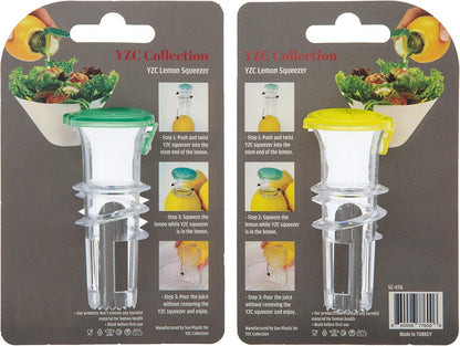 YZC Lemon Squeezer - 2-Pack Lemon-Juicer - BPA-Free Plastic Lime Juicer- Compact Juice Extractor Citrus Press V1258-DP02-B-70
