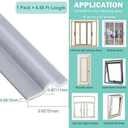 Draft Stopper Sweep, Door Weatherproofing Stripping, Window Seal Strip Self-adhisive Soundproof Cuttable V1258-DP02-B-701