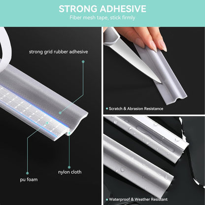 Draft Stopper Sweep, Door Weatherproofing Stripping, Window Seal Strip Self-adhisive Soundproof Cuttable V1258-DP02-B-701
