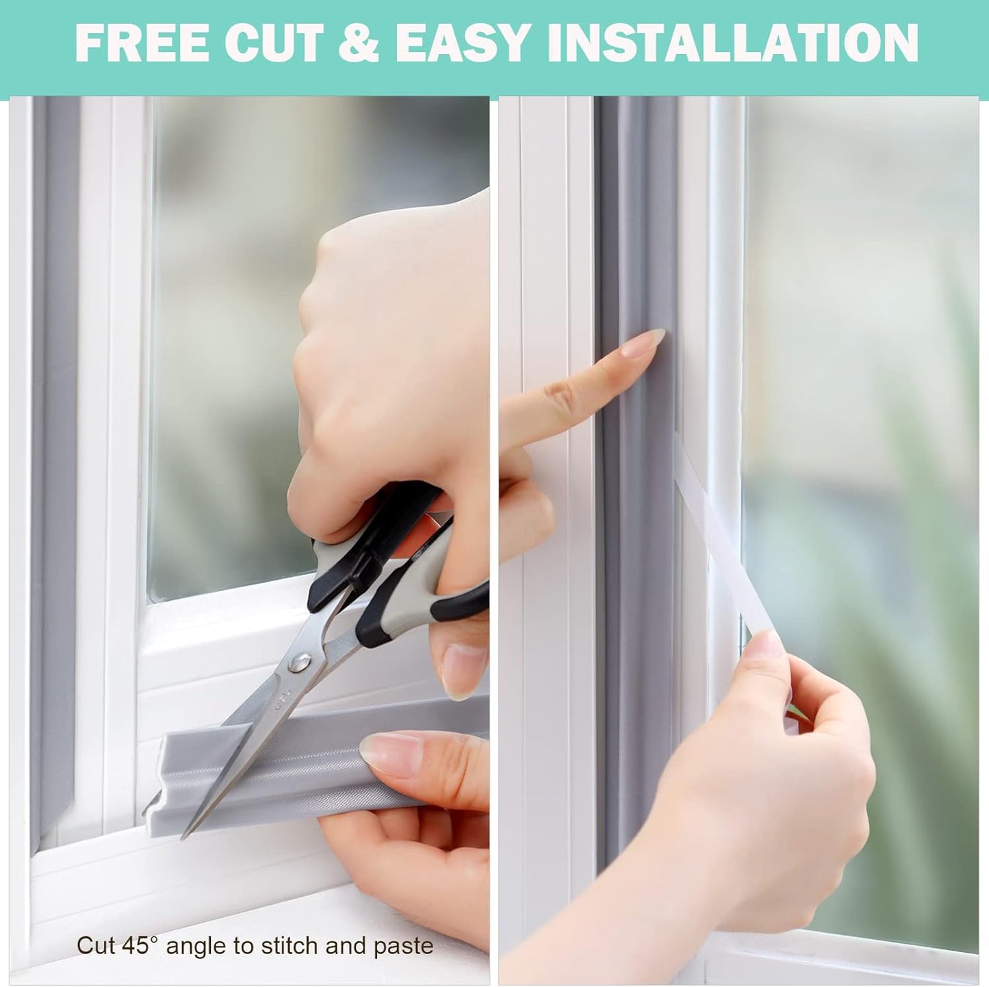 Draft Stopper Sweep, Door Weatherproofing Stripping, Window Seal Strip Self-adhisive Soundproof Cuttable V1258-DP02-B-701