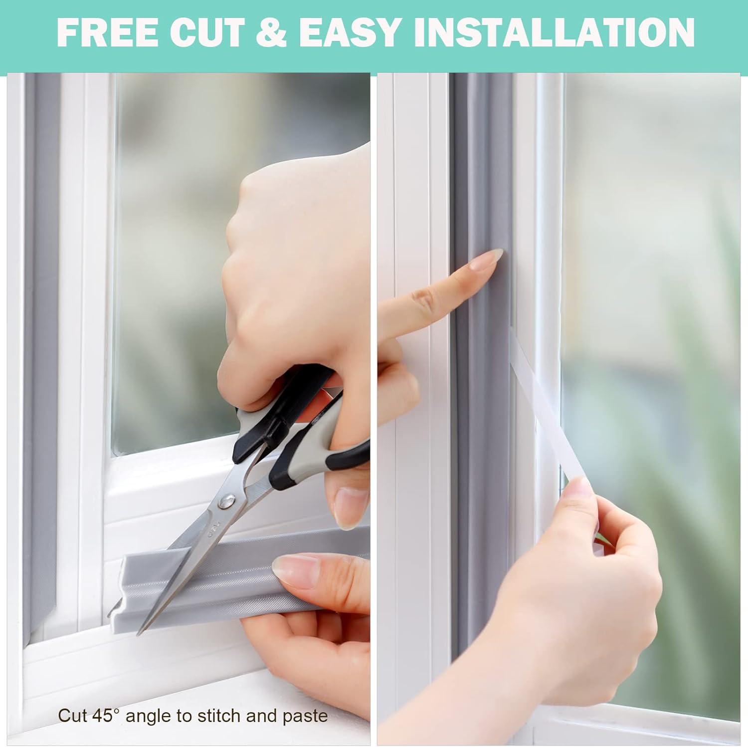Draft Stopper Sweep, Door Weatherproofing Stripping, Window Seal Strip Self-adhisive Soundproof Cuttable V1258-DP02-B-701