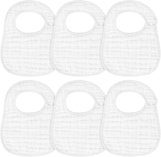 Muslin Baby Bibs, 6 Pack Soft Cotton Baby Bandana Drool Bibs for Boys Girls Teething and Drooling V1258-DP02-B-711