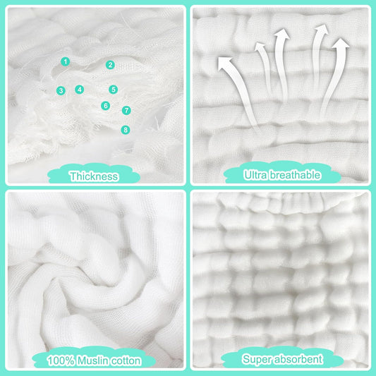 Muslin Baby Bibs, 6 Pack Soft Cotton Baby Bandana Drool Bibs for Boys Girls Teething and Drooling V1258-DP02-B-711