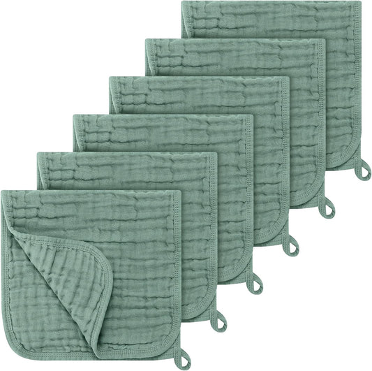 6 Pack Muslin Burp Cloths 100% Cotton 20''x10'' Large Extra Soft and Absorbent Baby Burping Cloth for Boys V1258-DP02-B-716