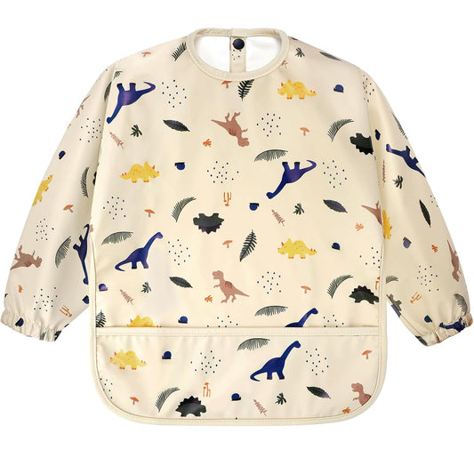Long Sleeve Baby Bib, Full Sleeve Bib, Baby Toddler Waterproof Sleeved Bibs Smock, Machine Washable V1258-DP02-B-724