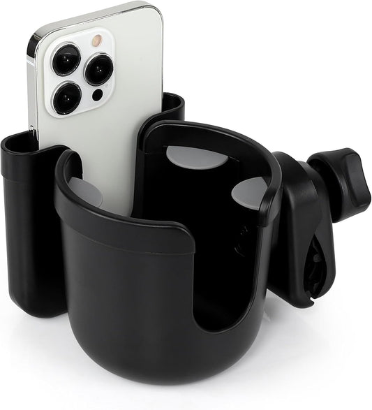 2-in-1 Walker Cup Holder with Phone Holder, Wheelchair Cup Holder, Rollator Cup Holder, Cup Phone Holder for V1258-DP02-B-728