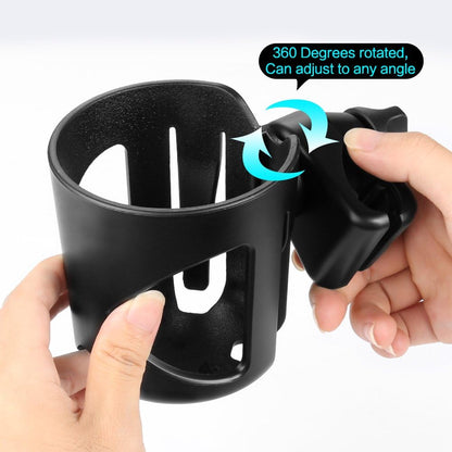 Universal Cup Holder, Stroller Cup Holder, 360 degrees Rotatable Large Caliber Designed Bottle Holder for V1258-DP02-B-731