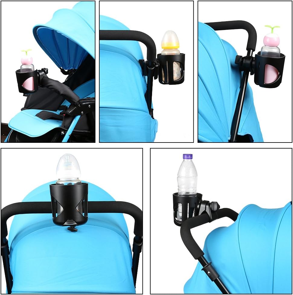 Universal Cup Holder, Stroller Cup Holder, 360 degrees Rotatable Large Caliber Designed Bottle Holder for V1258-DP02-B-731