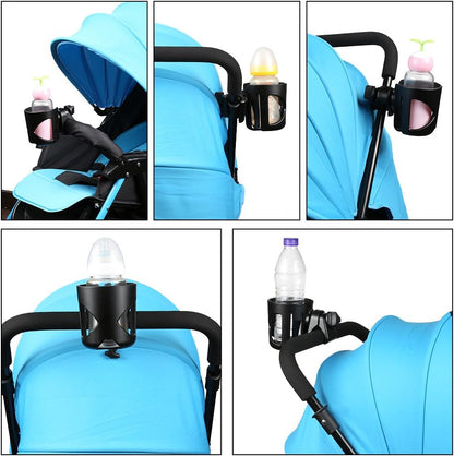 Universal Cup Holder, Stroller Cup Holder, 360 degrees Rotatable Large Caliber Designed Bottle Holder for V1258-DP02-B-731