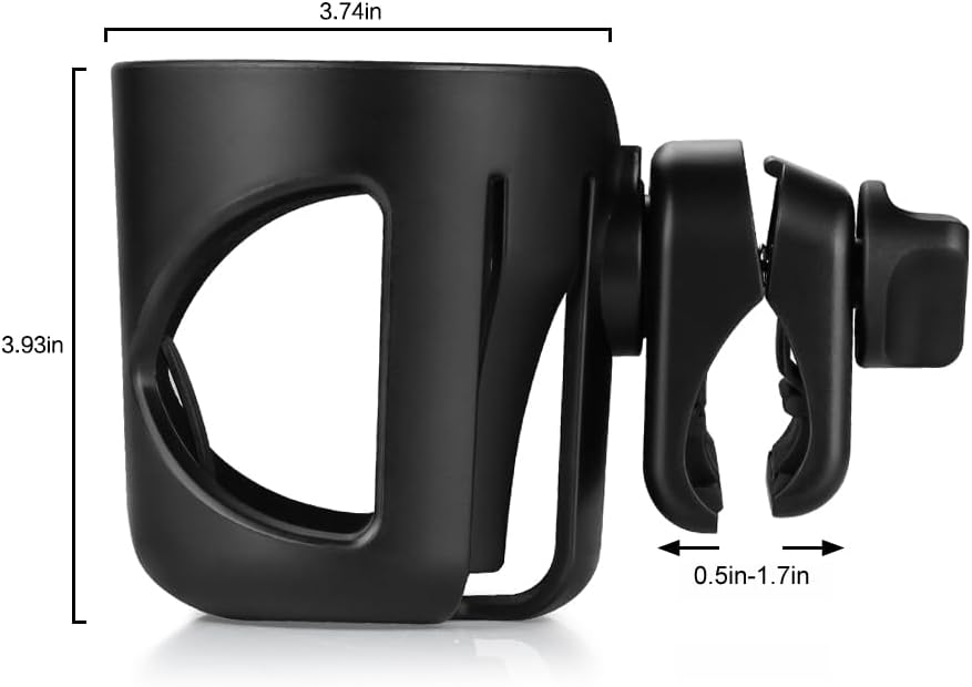 Universal Cup Holder, Stroller Cup Holder, 360 degrees Rotatable Large Caliber Designed Bottle Holder for V1258-DP02-B-731
