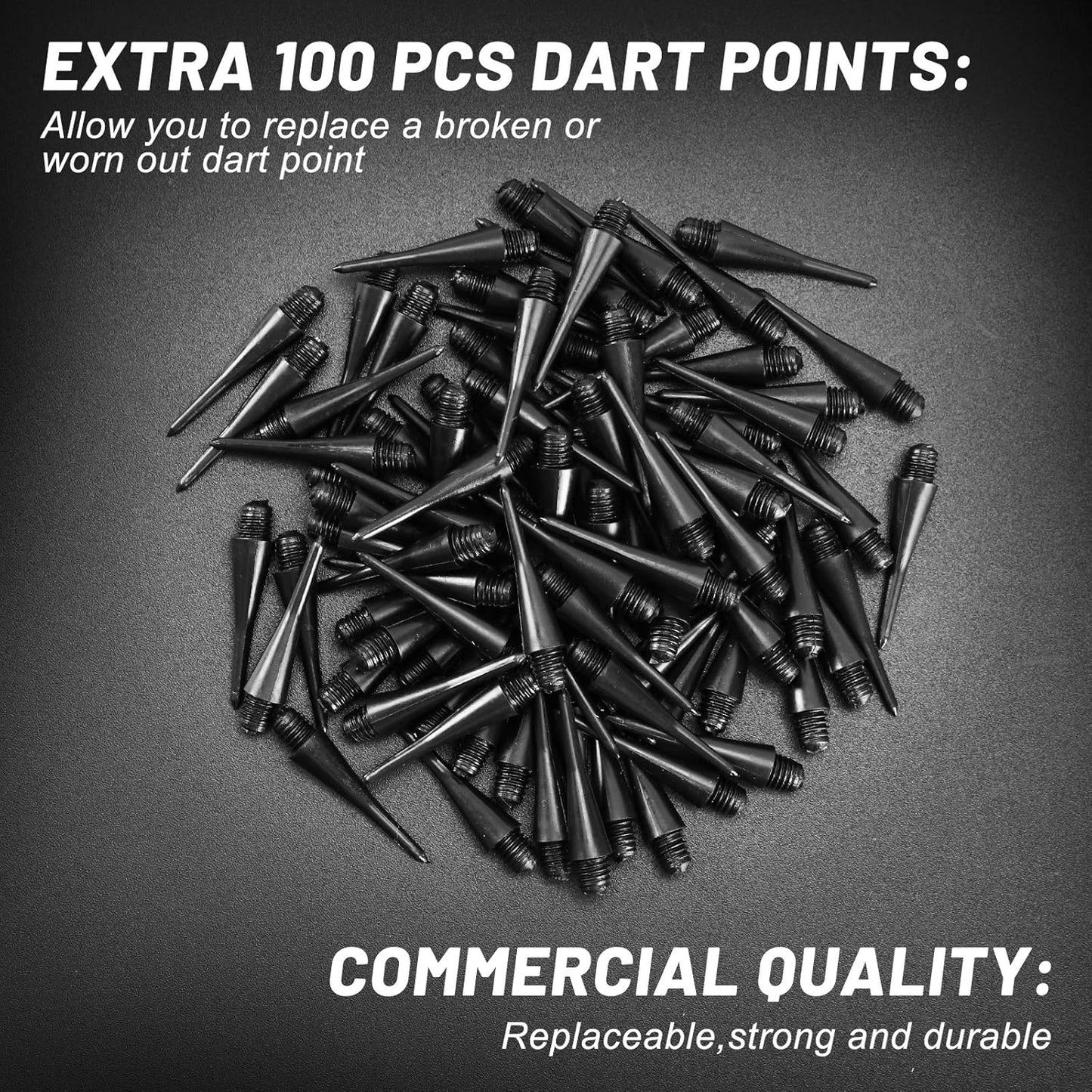 Soft Tip Darts, Bar Dart, Plastic Tip Darts Set, Attach Extra 100 Black 2BA Replacement Tips, Soft Tip Darts V1258-DP02-B-741