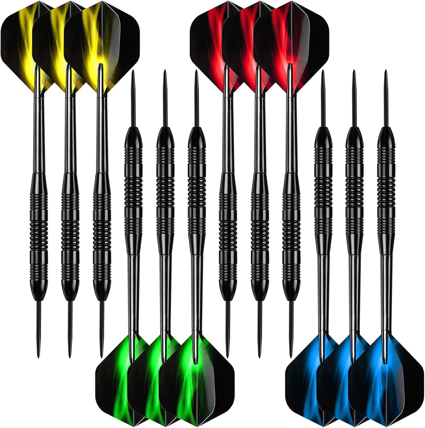 Darts Metal Tip Set, 12 Pack Steel Tip Darts Darts Set 24Grams Professional Metal Darts V1258-DP02-B-744