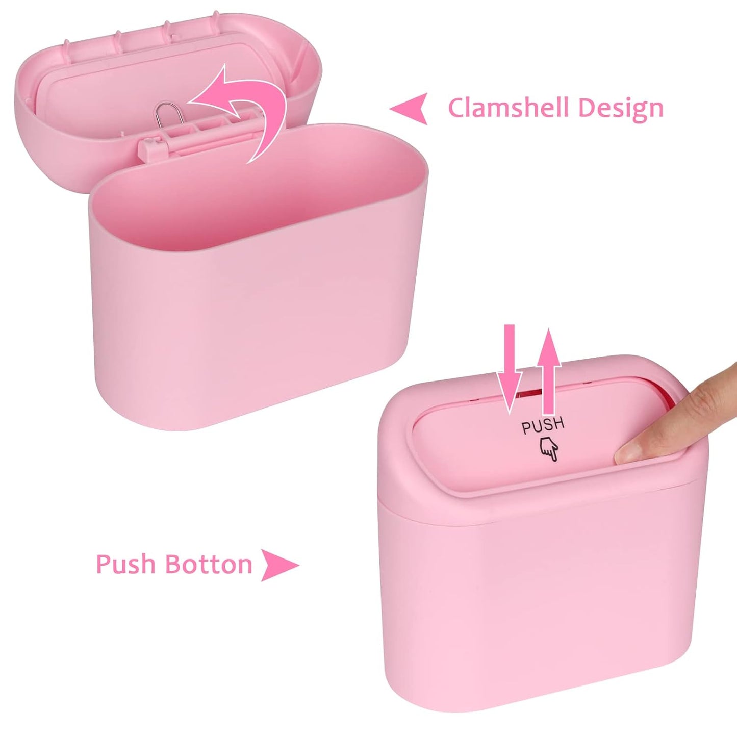 Car Trash Can with Lid, Leakproof Vehicle Garbage Organizer Holder Bin with 60 Pack Trash Bags, Mini Auto V1258-DP02-B-747