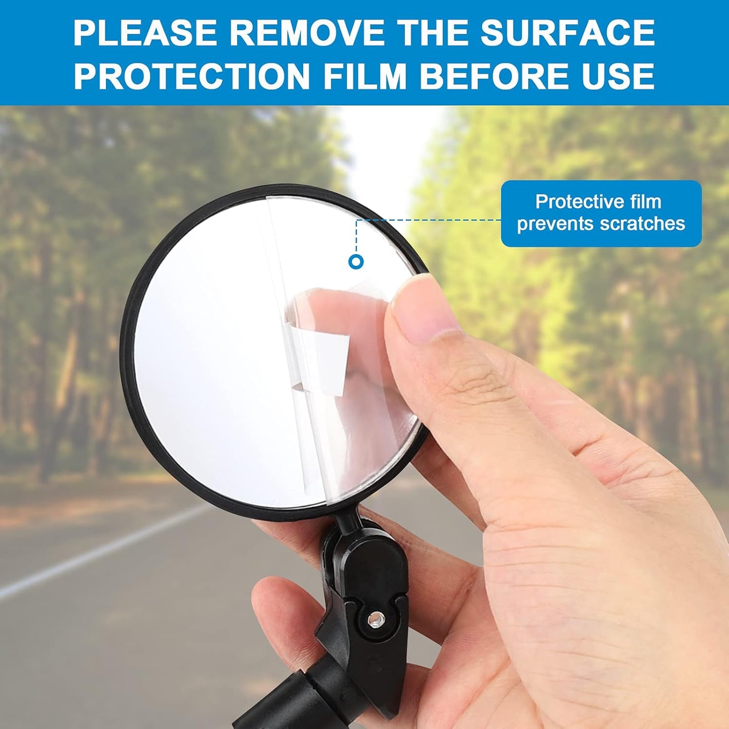 2pcs Bike Mirror, Bar End Bicycle Riding Rearview Mirrors for Handlebars, Adjustable 360 Degree Rotatable V1258-DP02-B-749