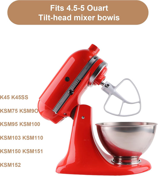 K45B Metal Beater with Non-Stick Coating, Compatible with KitchenAid 4.5-5 Quart Tilt-Head Stand Mixer V1258-DP02-B-75