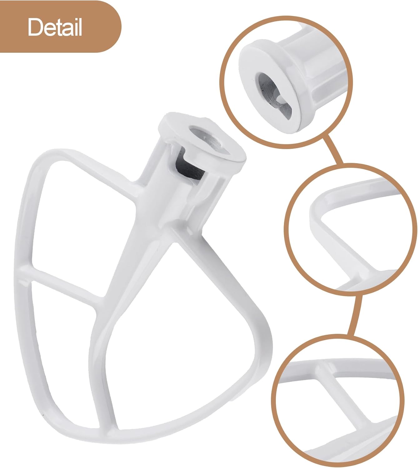 K45B Metal Beater with Non-Stick Coating, Compatible with KitchenAid 4.5-5 Quart Tilt-Head Stand Mixer V1258-DP02-B-75