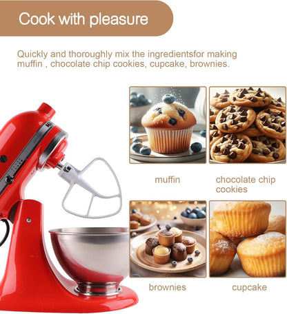 K45B Metal Beater with Non-Stick Coating, Compatible with KitchenAid 4.5-5 Quart Tilt-Head Stand Mixer V1258-DP02-B-75