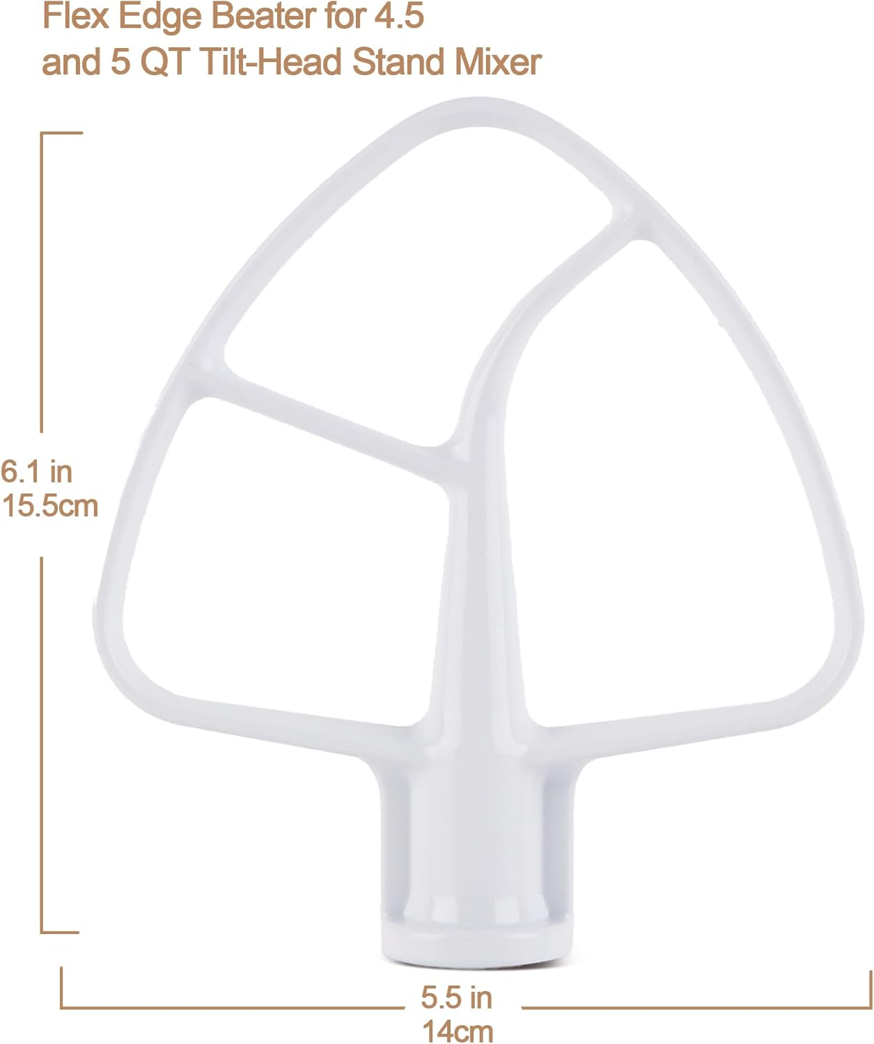 K45B Metal Beater with Non-Stick Coating, Compatible with KitchenAid 4.5-5 Quart Tilt-Head Stand Mixer V1258-DP02-B-75