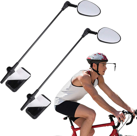 2 Pack Bike Helmet Mirror, 360 Degree Adjustable Lightweight Bicycle Cycling Rear View Helmet Mirror for V1258-DP02-B-753