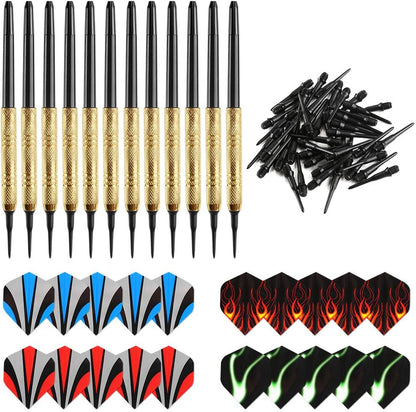 12 Pcs Darts Plastic Tip, Soft Tip Darts Set, 14g Plastic Tipped Dart, Attach Extra 36 Black 2BA Replacement V1258-DP02-B-756