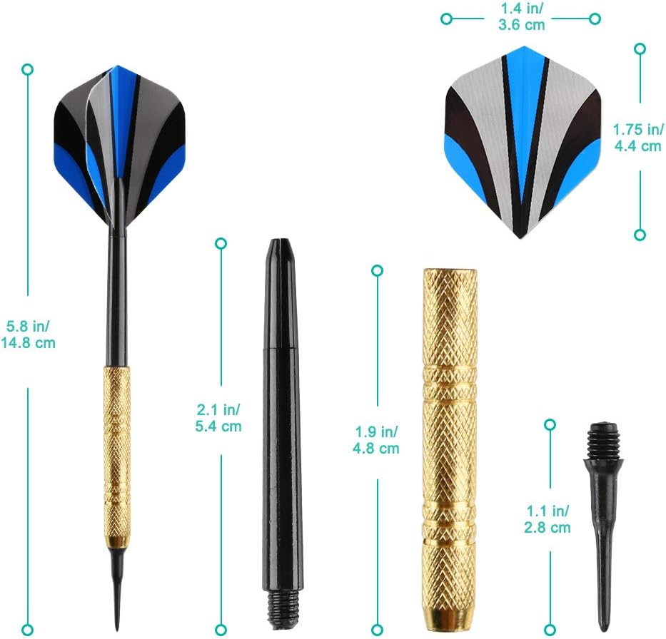 12 Pcs Darts Plastic Tip, Soft Tip Darts Set, 14g Plastic Tipped Dart, Attach Extra 36 Black 2BA Replacement V1258-DP02-B-756