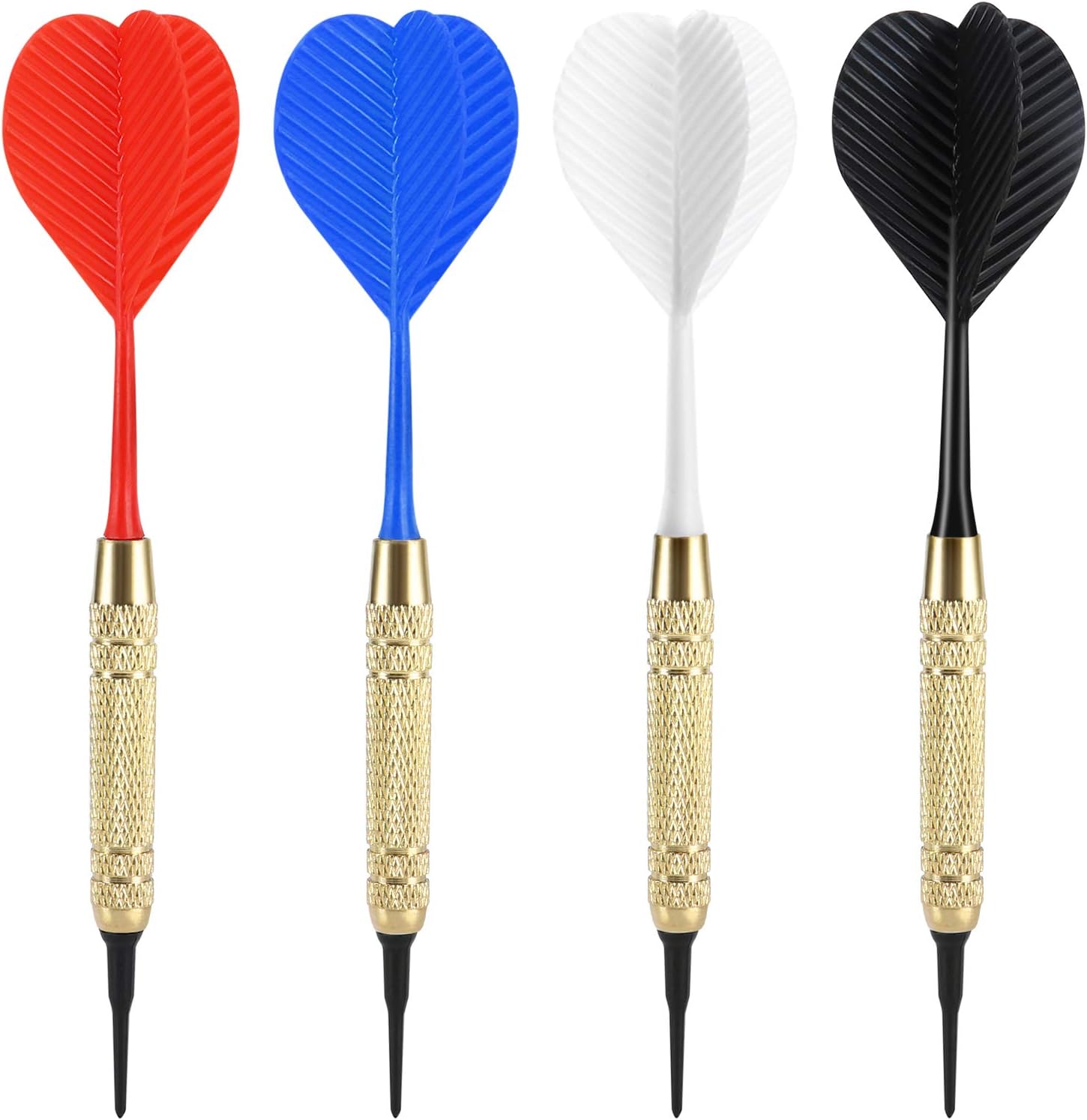 12 Pcs Soft Tip Darts, 18g Plastic Tip Darts Set, Attach Extra 100 Black 2BA Replacement Tips, Soft Tip Darts V1258-DP02-B-759