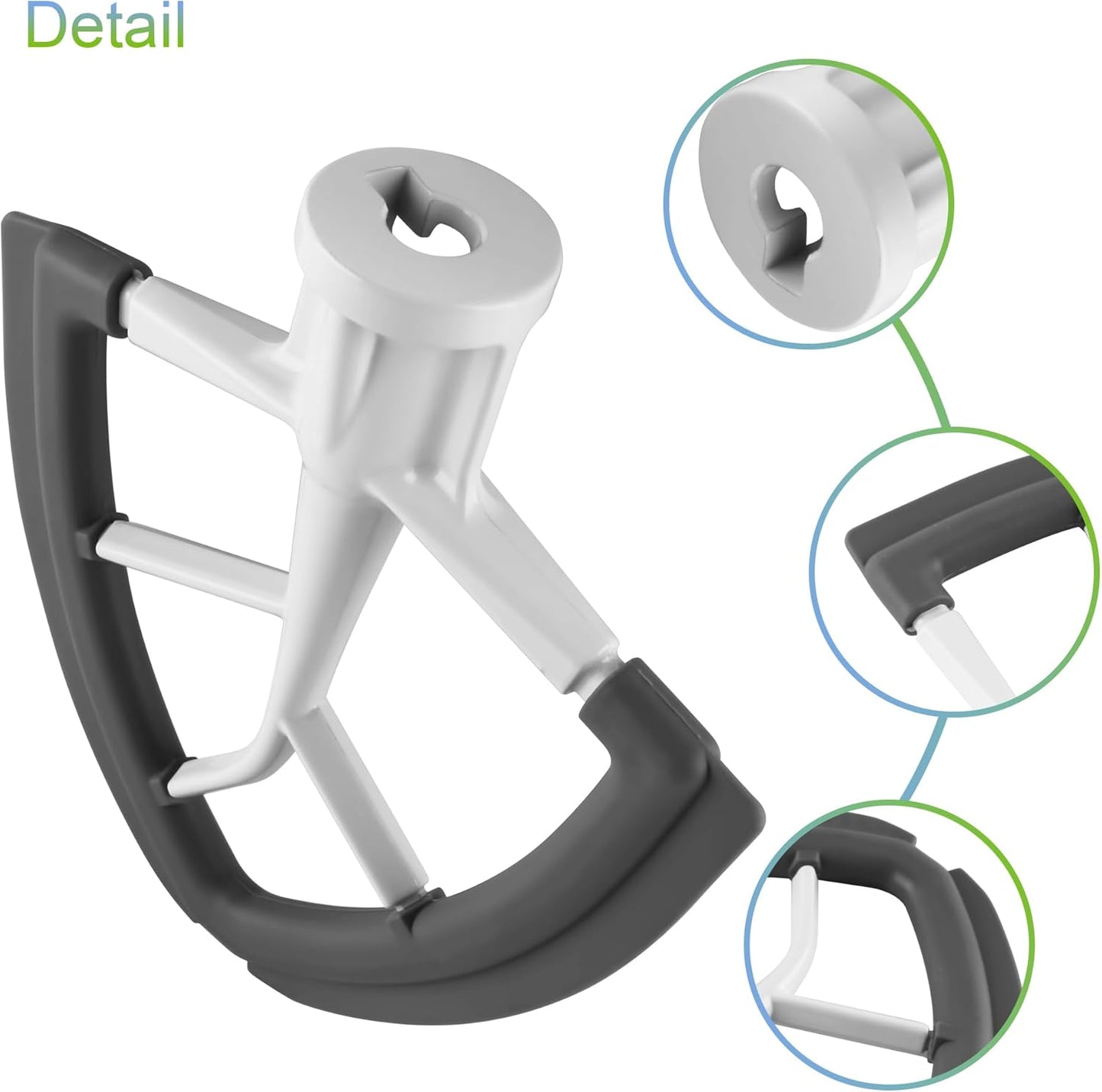 Flex Edge Beater Work for KitchenAid Mixer Attachments, Compatible with 4.5-5 Quart Tilt-Head Stand Mixers, V1258-DP02-B-76