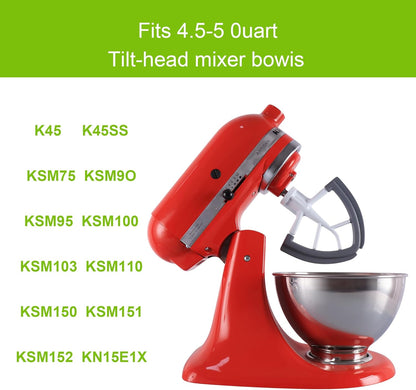 Flex Edge Beater Work for KitchenAid Mixer Attachments, Compatible with 4.5-5 Quart Tilt-Head Stand Mixers, V1258-DP02-B-76