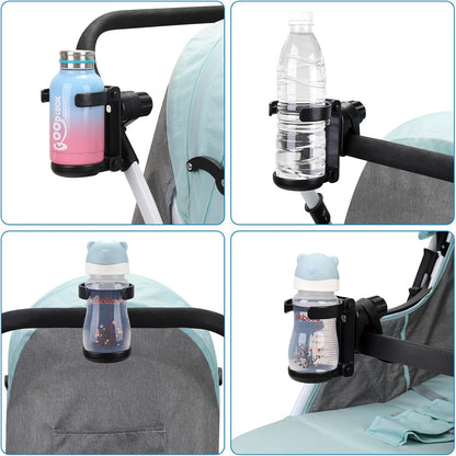 Stroller Cup Holder, Foldable Universal Cup Holder, 360 degrees Rotatable Bottle Holder for Stroller, Bike, V1258-DP02-B-767