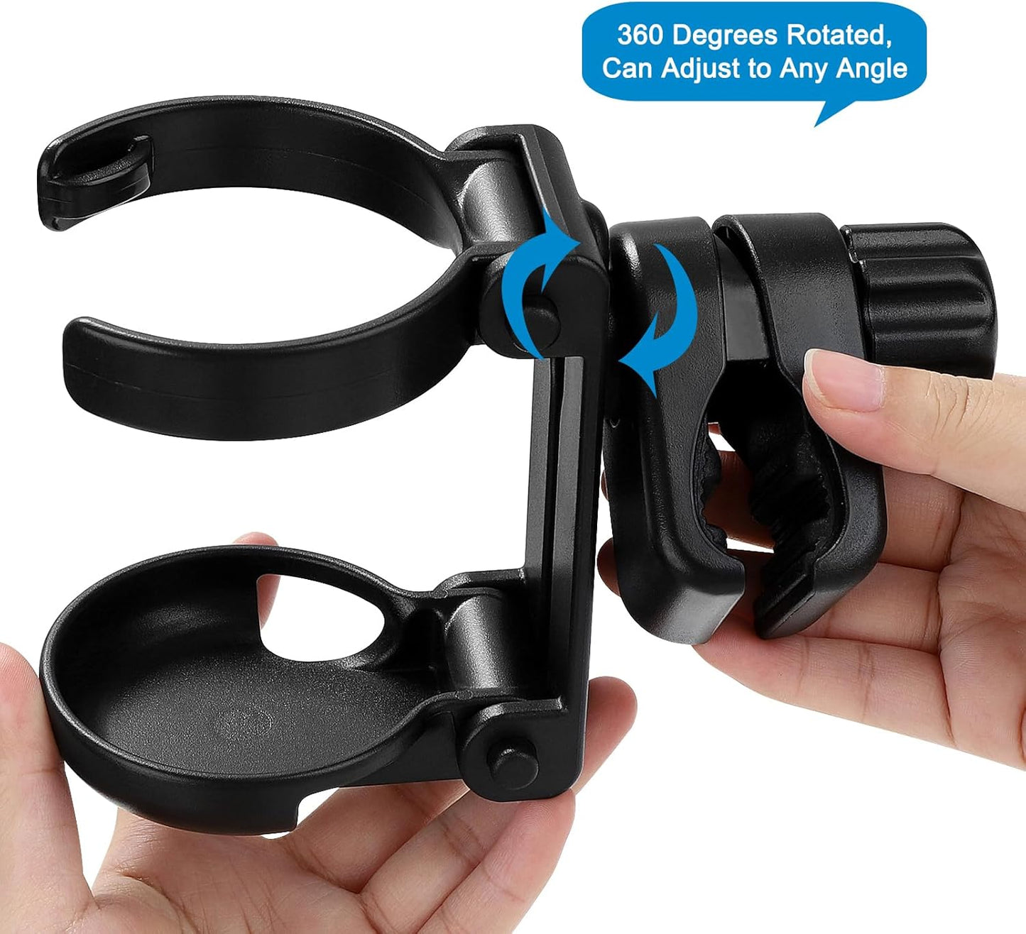 Stroller Cup Holder, Foldable Universal Cup Holder, 360 degrees Rotatable Bottle Holder for Stroller, Bike, V1258-DP02-B-767