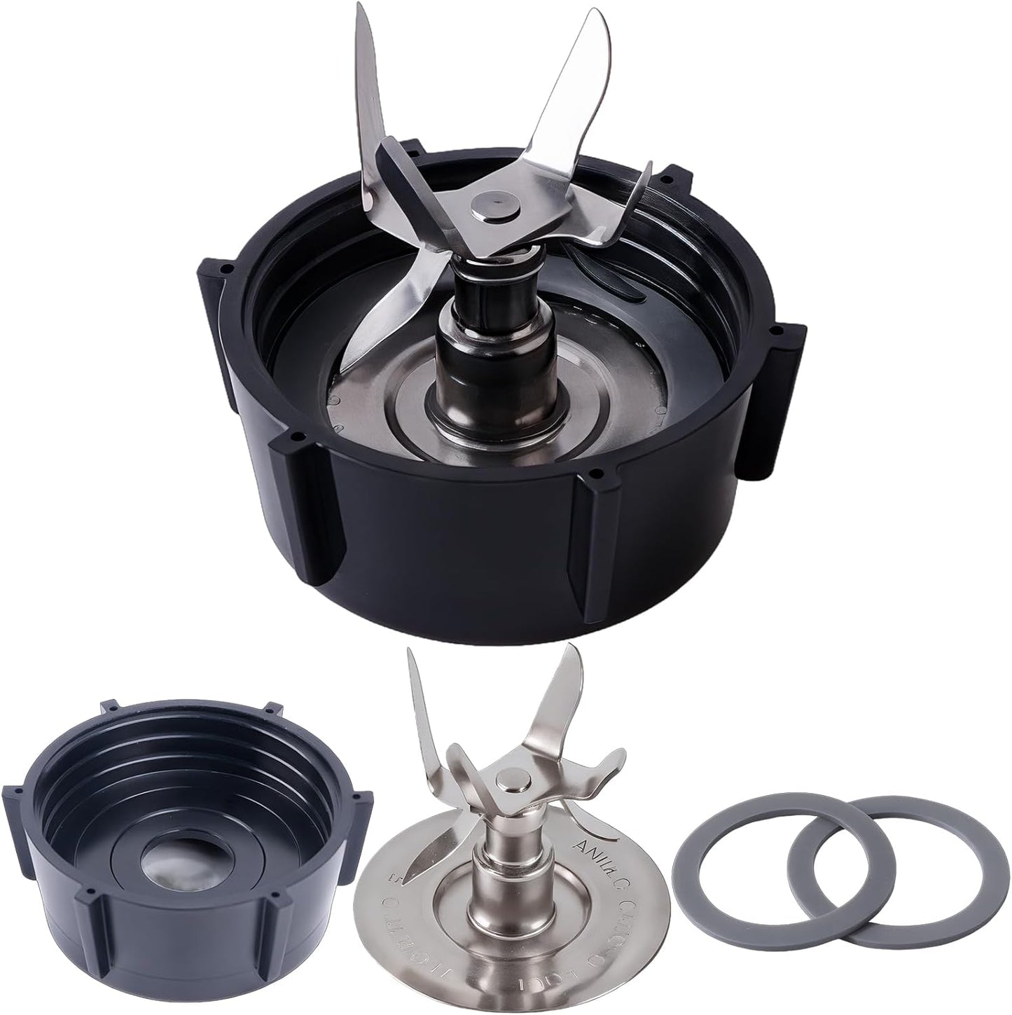 Oster Blender Replacement Parts Kit - 6-Fin Ice-Crushing Blade, Jar Base Cap, and Two Rubber O-Ring Gaskets V1258-DP02-B-77
