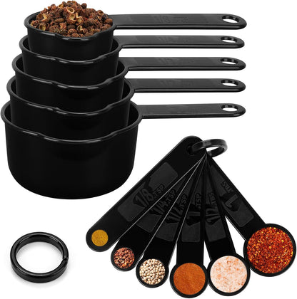 Measuring Cups & Spoons Set, Plastic Cooking Baking Tools Measuring Spoons Cups, 11 Piece Different V1258-DP02-B-771