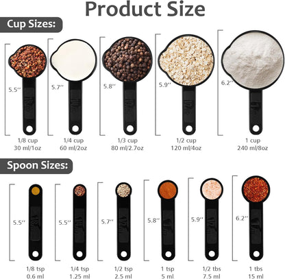 Measuring Cups & Spoons Set, Plastic Cooking Baking Tools Measuring Spoons Cups, 11 Piece Different V1258-DP02-B-771