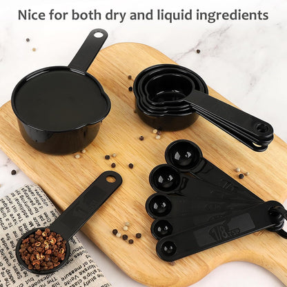 Measuring Cups & Spoons Set, Plastic Cooking Baking Tools Measuring Spoons Cups, 11 Piece Different V1258-DP02-B-771