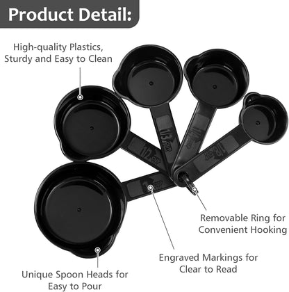 Measuring Cups & Spoons Set, Plastic Cooking Baking Tools Measuring Spoons Cups, 11 Piece Different V1258-DP02-B-771