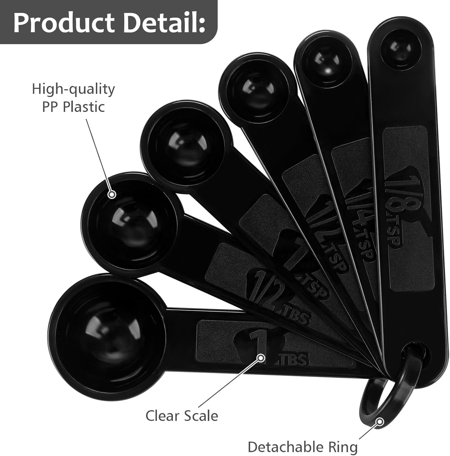 Measuring Cups & Spoons Set, Plastic Cooking Baking Tools Measuring Spoons Cups, 11 Piece Different V1258-DP02-B-771