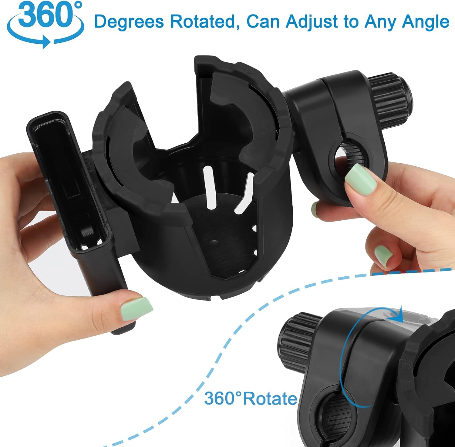 Stroller Cup Holder with Phone Holder, Universal Cup Holder, 2-in-1 Cup Phone Holder for Stroller, Bike, V1258-DP02-B-773