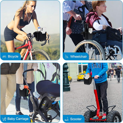 Stroller Cup Holder with Phone Holder, Universal Cup Holder, 2-in-1 Cup Phone Holder for Stroller, Bike, V1258-DP02-B-773