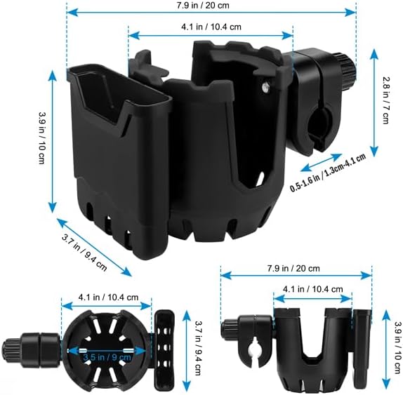 Stroller Cup Holder with Phone Holder, Universal Cup Holder, 2-in-1 Cup Phone Holder for Stroller, Bike, V1258-DP02-B-773
