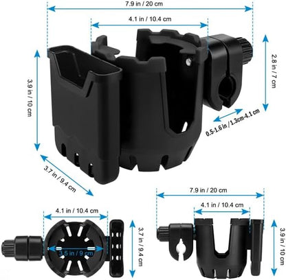 Stroller Cup Holder with Phone Holder, Universal Cup Holder, 2-in-1 Cup Phone Holder for Stroller, Bike, V1258-DP02-B-773