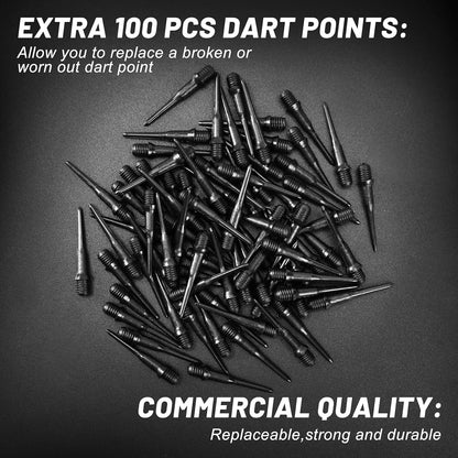12 Pack Soft Tip Darts, Bar Dart, Plastic Tip Darts Set, Attach Extra 100 Black 2BA Replacement Tips, Soft V1258-DP02-B-774