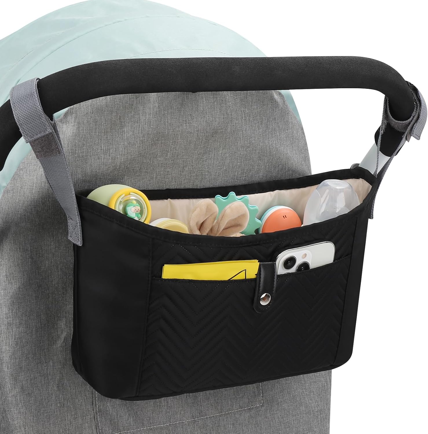 Universal Stroller Organizer, Stroller Bag Stroller Caddy Organizer, Stroller Accessories Fits for Uppababy, V1258-DP02-B-776
