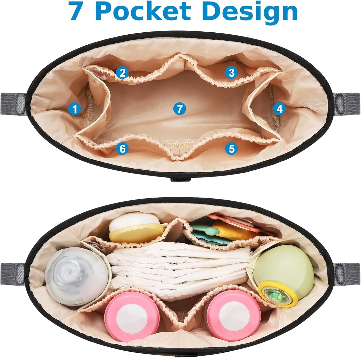 Universal Stroller Organizer, Stroller Bag Stroller Caddy Organizer, Stroller Accessories Fits for Uppababy, V1258-DP02-B-776