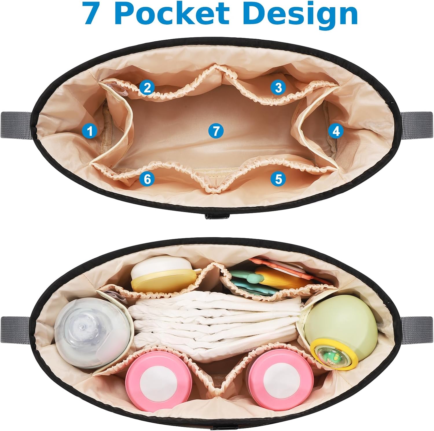 Universal Stroller Organizer, Stroller Bag Stroller Caddy Organizer, Stroller Accessories Fits for Uppababy, V1258-DP02-B-776
