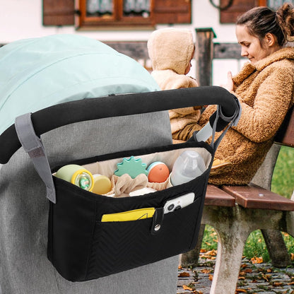 Universal Stroller Organizer, Stroller Bag Stroller Caddy Organizer, Stroller Accessories Fits for Uppababy, V1258-DP02-B-776