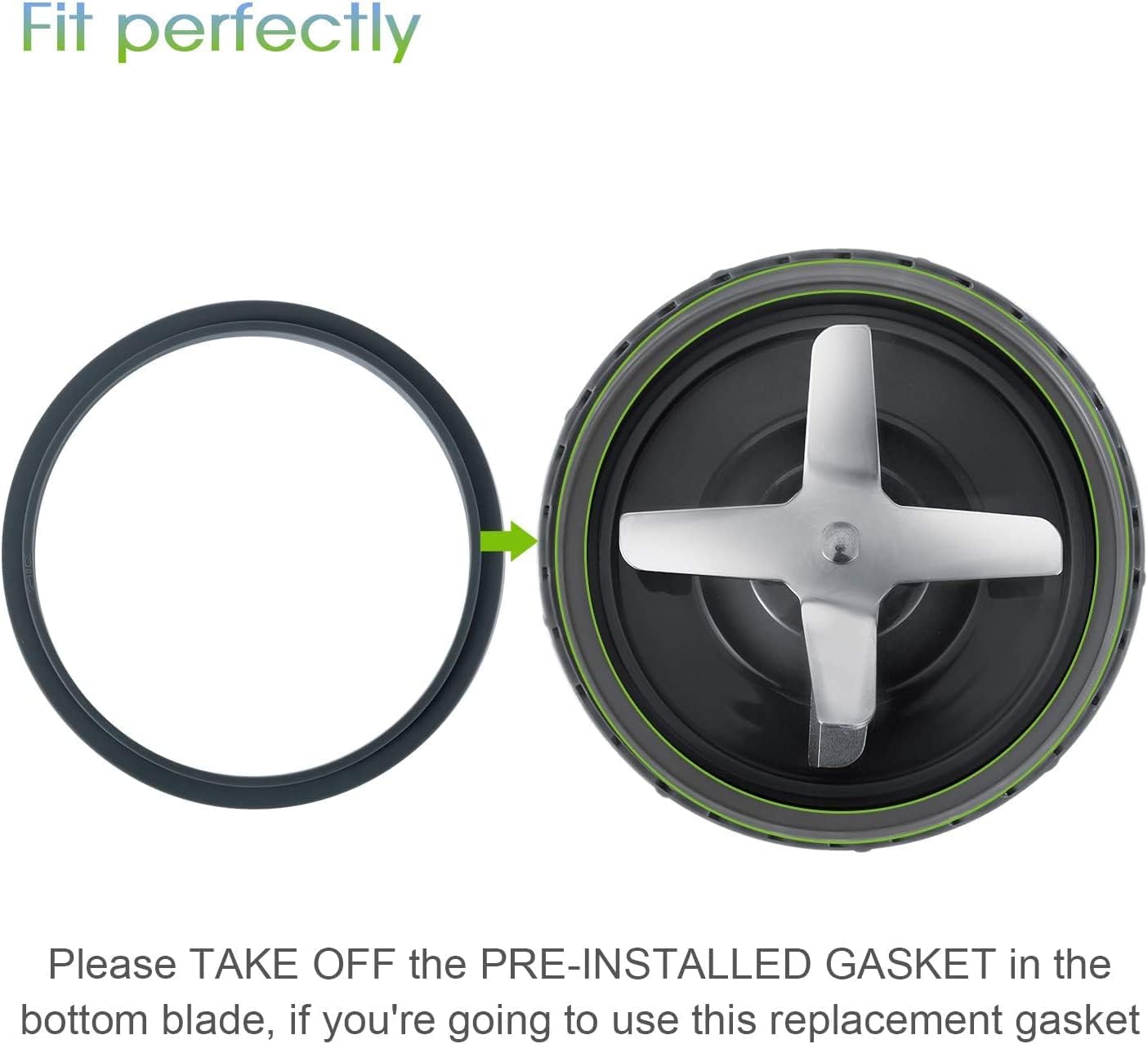 Pack of 6 Replacement Parts Gaskets with Lip Compatible with 900w NutriBullet Extractor Blender V1258-DP02-B-78